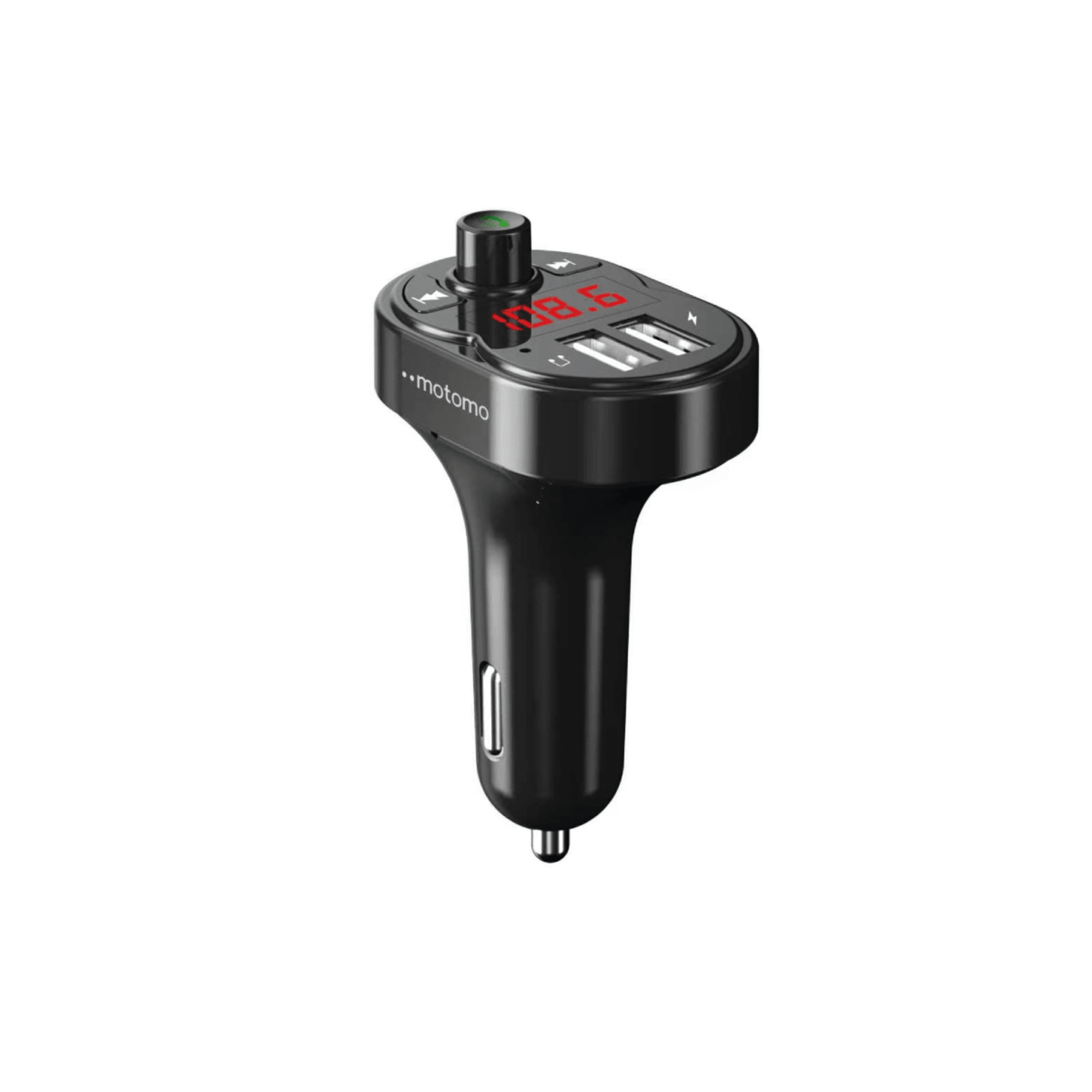 TRANSMISOR FM BT CARGADOR 2USB-A/3.1A/C.RAPIDA MOTOMO MO-02